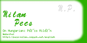 milan pecs business card